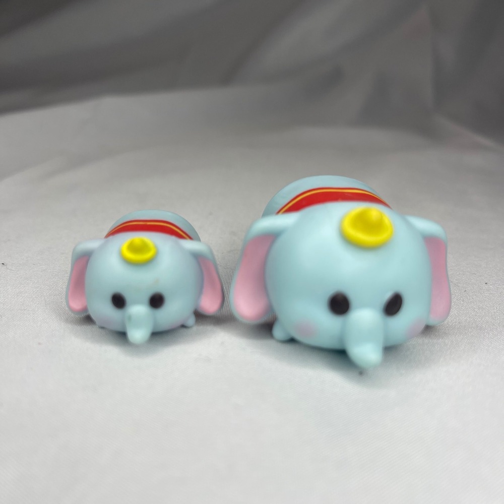 Disney Tsum Tsum Dumbo Vinyl Figure Set Small Medium Elephant Collectibles